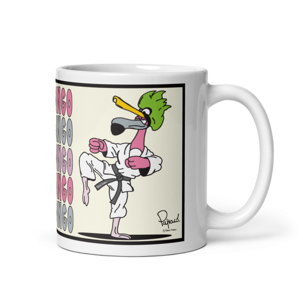 White porcelain mug - "Sanchez" El Flamingo