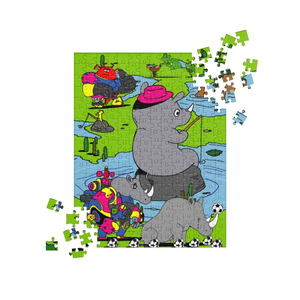 Puzzle Card - Rhino Land
