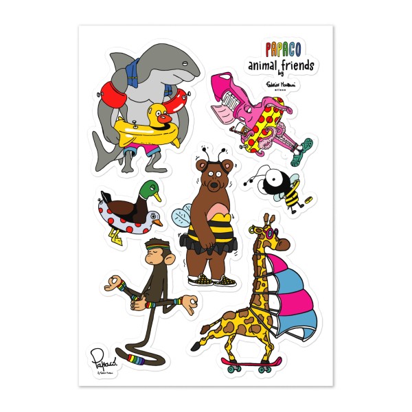 Sheet stickers - Papaco Animal Friends