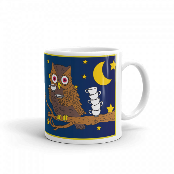 White porcelain mug - "Lucy" Owl Coffee