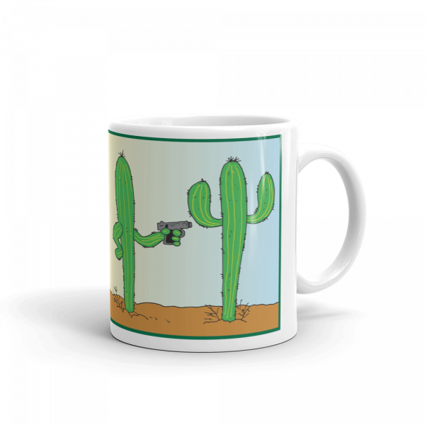 White porcelain mug - "Carlitos" El Cactus