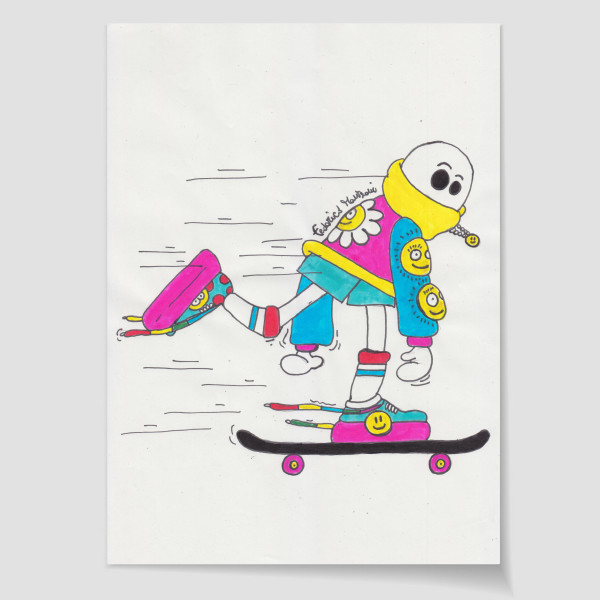 "Whity" Ghost Skater Peace