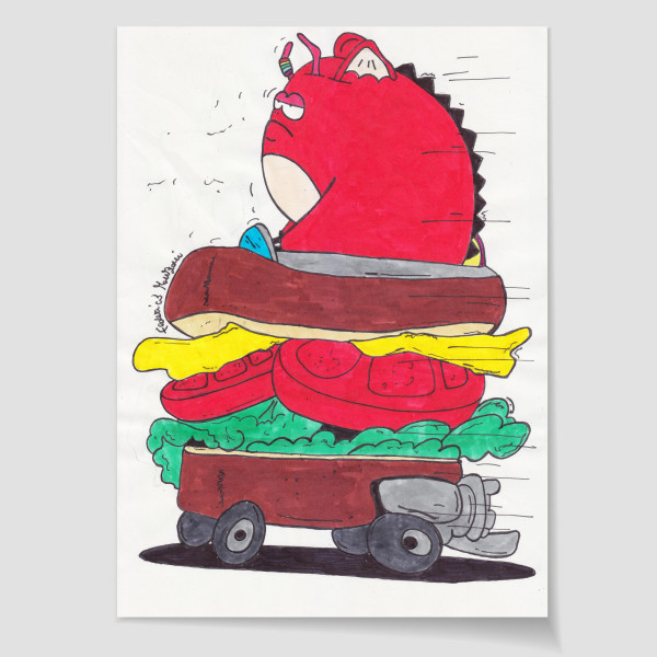 "Rocco" Dragon and his Sandwich Car